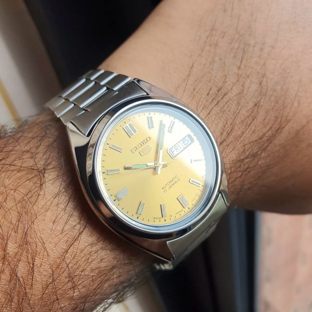 Seiko 5 SNXS81 1990 Golden Smooth Sunburst dial Ultra Rare JDM Vintage Automatic